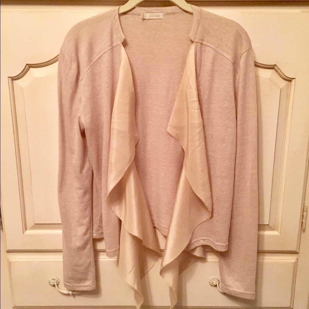Hinge Beige Drape Cardigan